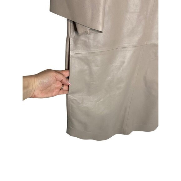 COS A-Line Neutral Short Sleeve Leather Dress-sz XS - Picture 10 of 13